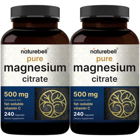 Flacon NatureBell de 480 capsules de magnésium citrate 500mg, vue avant