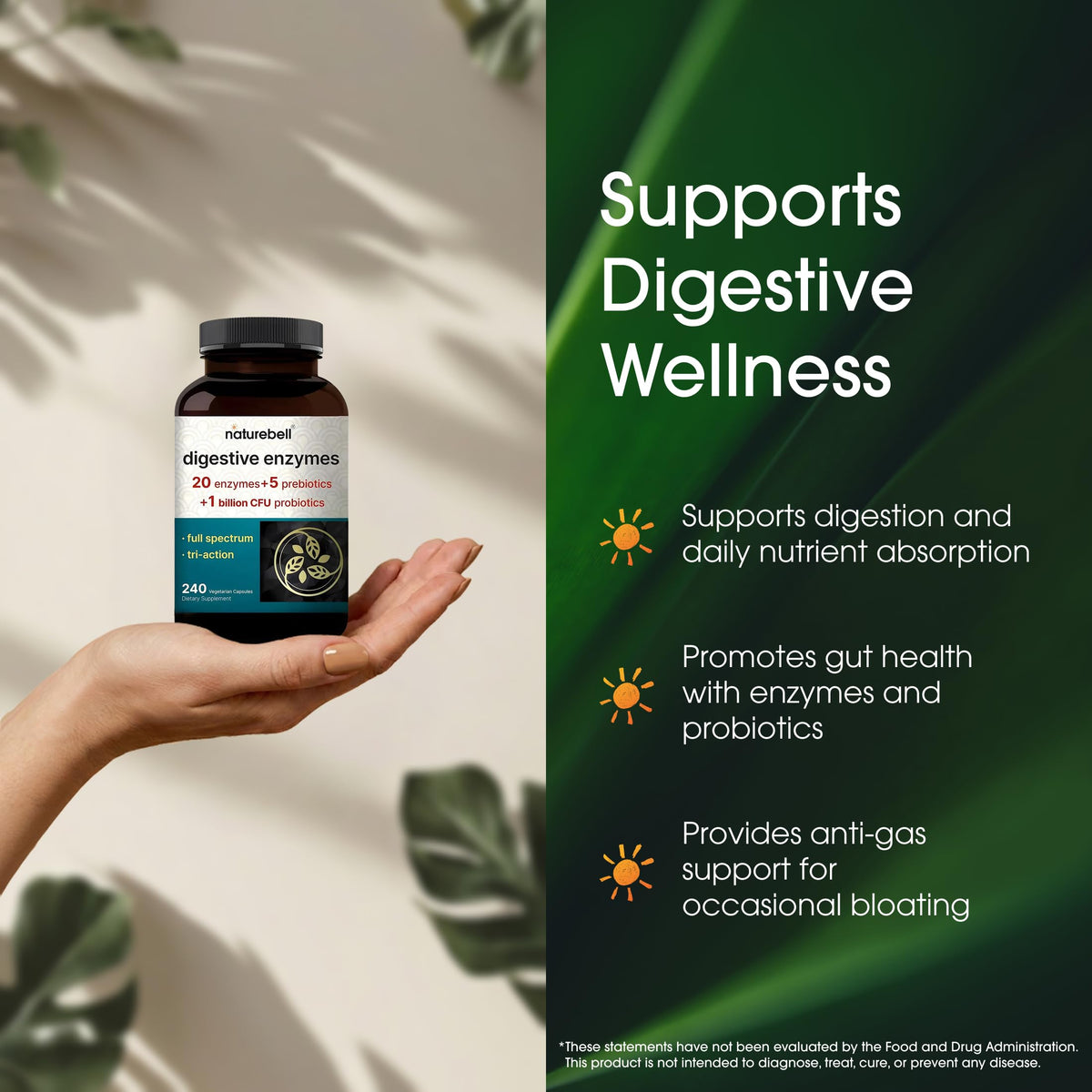 Flacon NatureBell Multi-Enzymes avec étiquette visible