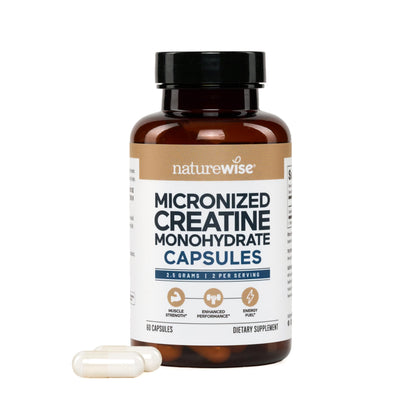 Flacon NatureWise Créatine Monohydrate 2500mg - 60 Capsules
