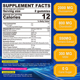 Flacon NEVISS de 60 gummies glucosamine avec étiquette