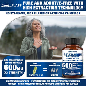 Flacon Nootrilabs Astaxanthin ouvert montrant les capsules