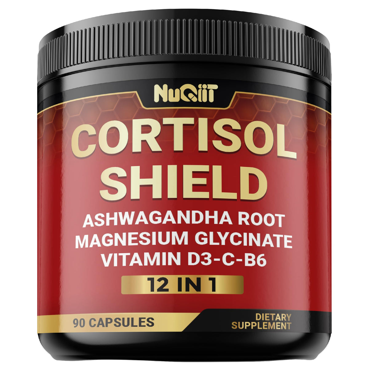 Flacon NUQIIT Cortisol Shield 90 capsules vue de face