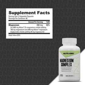 Flacon NutraBio Magnésium ouvert avec capsules visibles