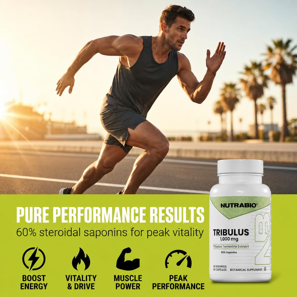 Flacon NutraBio Tribulus avec capsules visibles