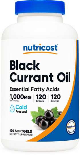 Flacon Nutricost Huile de Cassis 1000mg avec 120 gélules souples