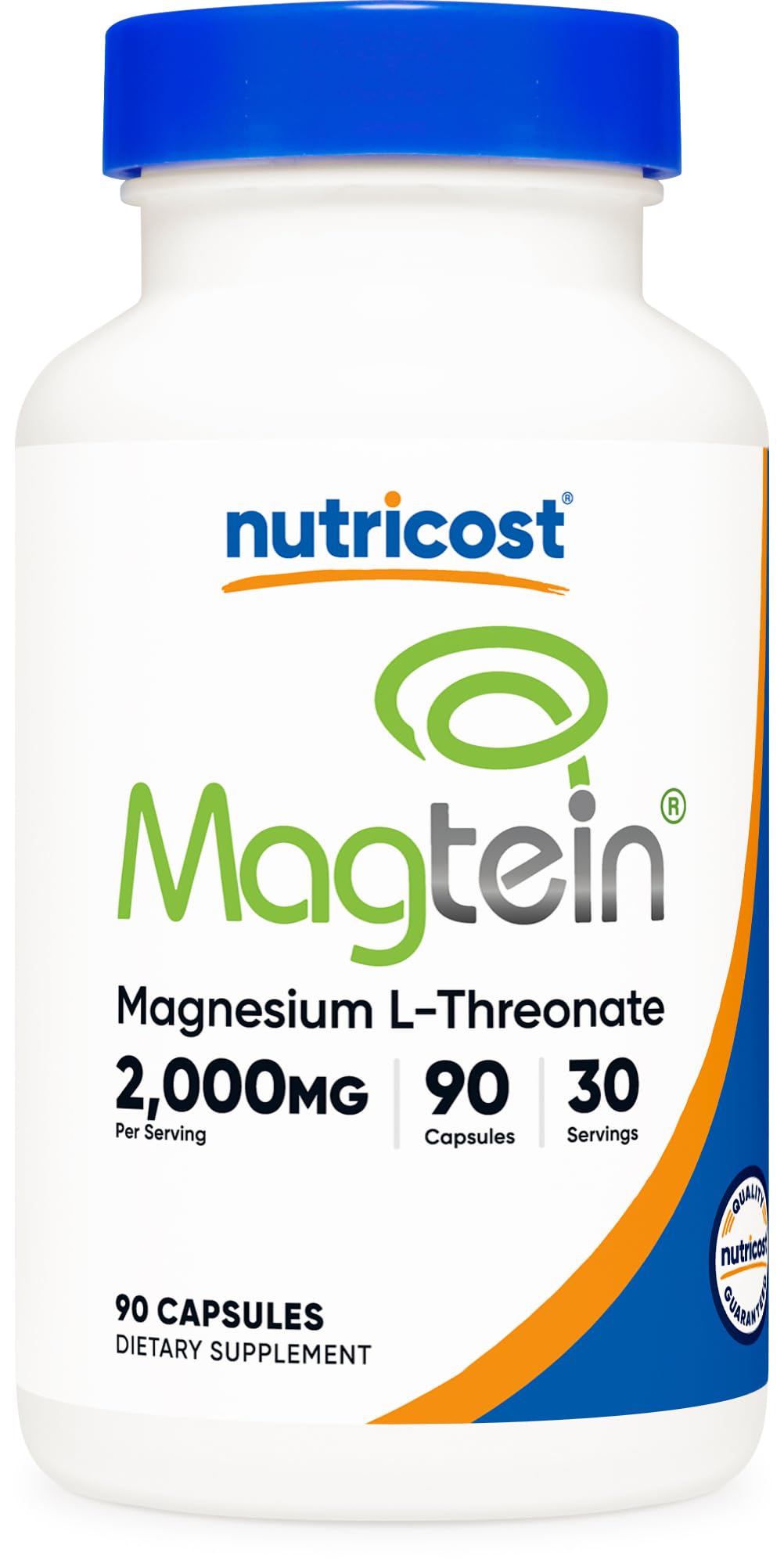 Flacon Nutricost Magnésium L-Thréonate 2 000 mg vue de face