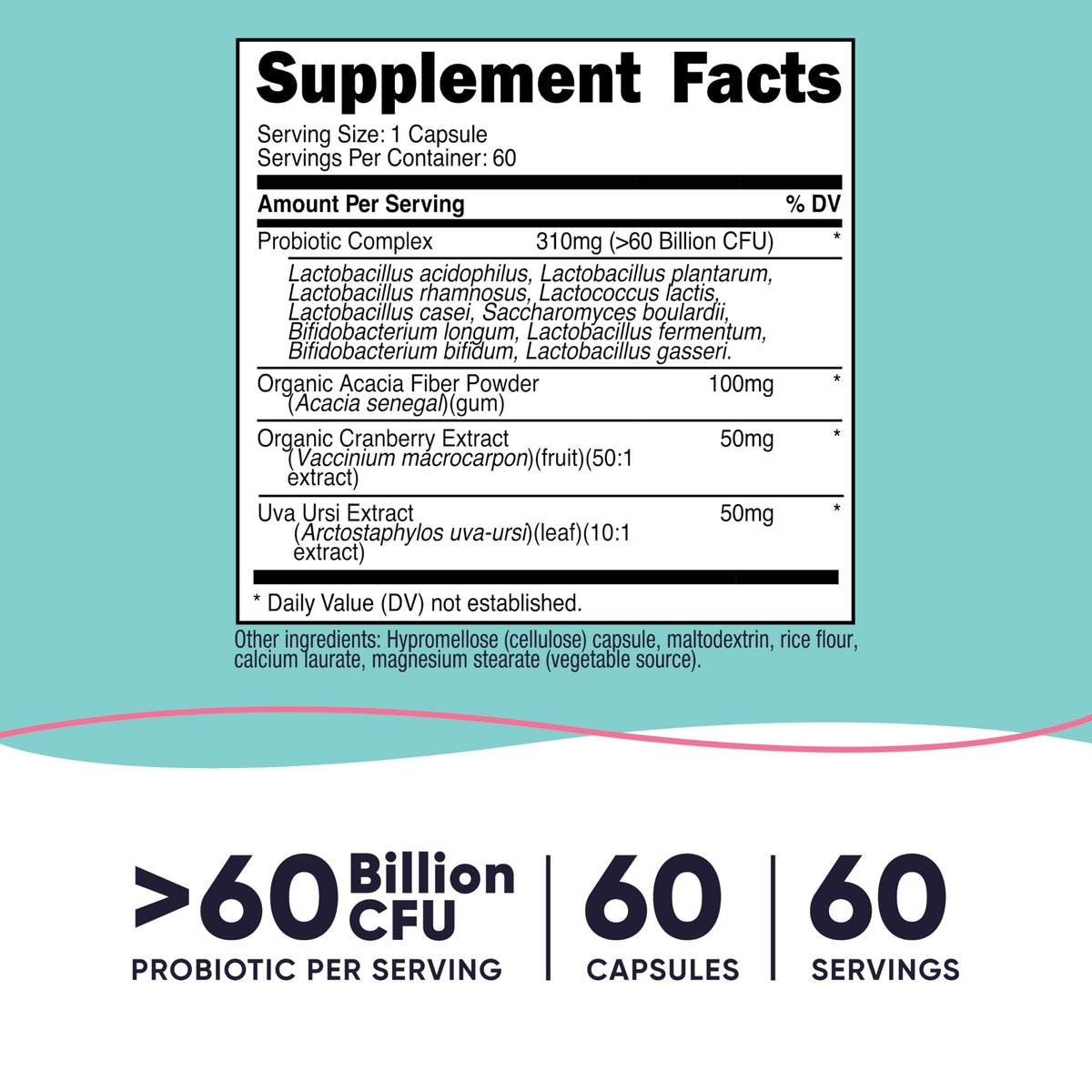 Flacon Nutricost Probiotique Femme avec 60 capsules