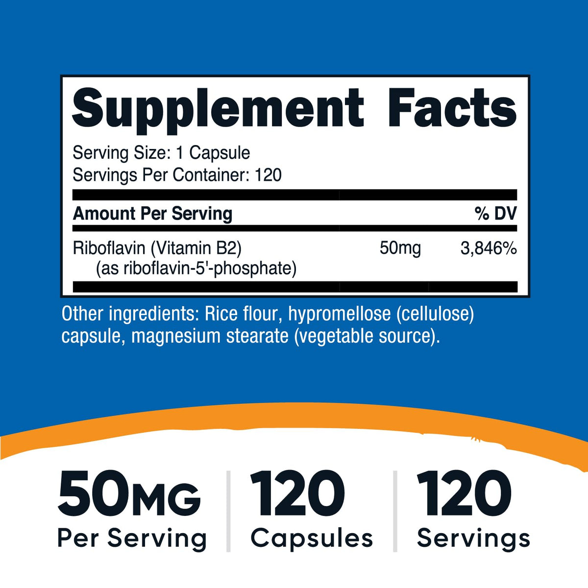 Flacon Nutricost R-5-P 50mg 120 capsules avec étiquette