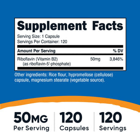 Flacon Nutricost R-5-P 50mg 120 capsules avec étiquette