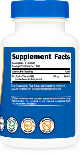 Flacon Nutricost R-5-P 50mg sur fond blanc