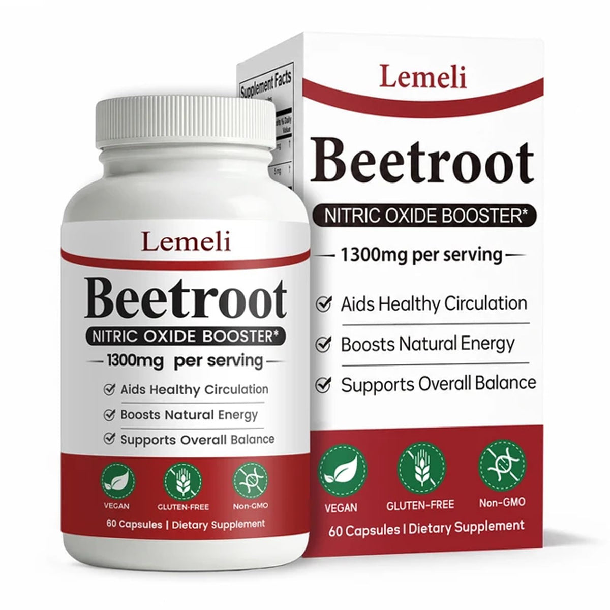 Flacon ONAISE Lemeli Betterave 1300mg avec 60 capsules