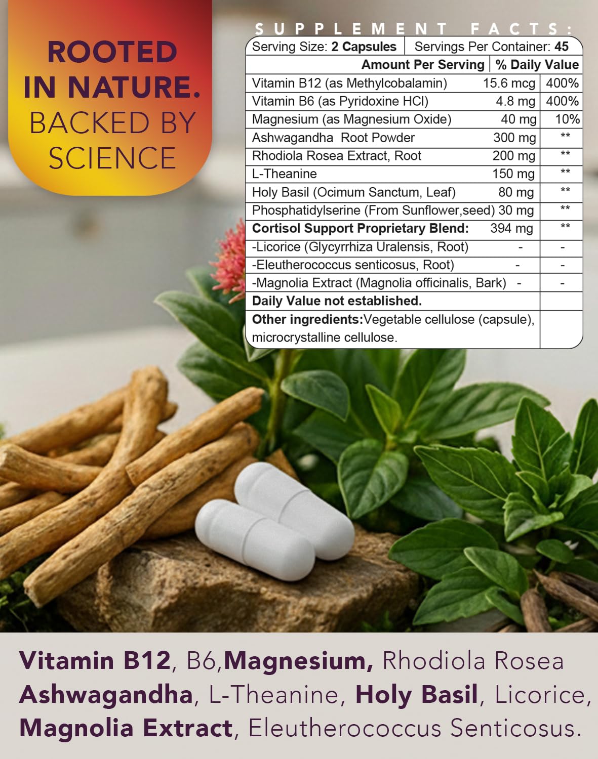 Flacon ONE 365 ouvert avec capsules visibles