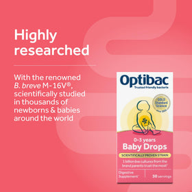 Flacon Optibac Probiotics Gouttes pour Bébé avec compte-gouttes