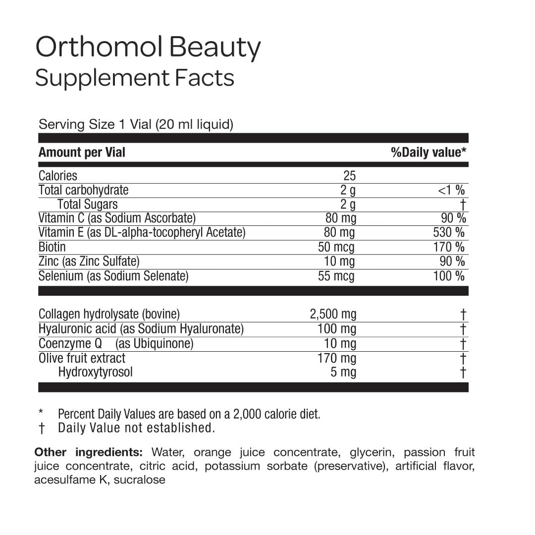 Flacon Orthomol ouvert avec liquide visible à l'intérieur