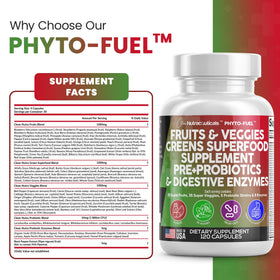Flacon ouvert de 120 capsules de Fruits et Légumes Clean Nutraceuticals