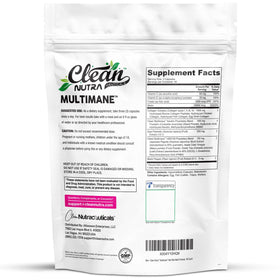 Flacon ouvert de capsules Multimane avec capsules visibles