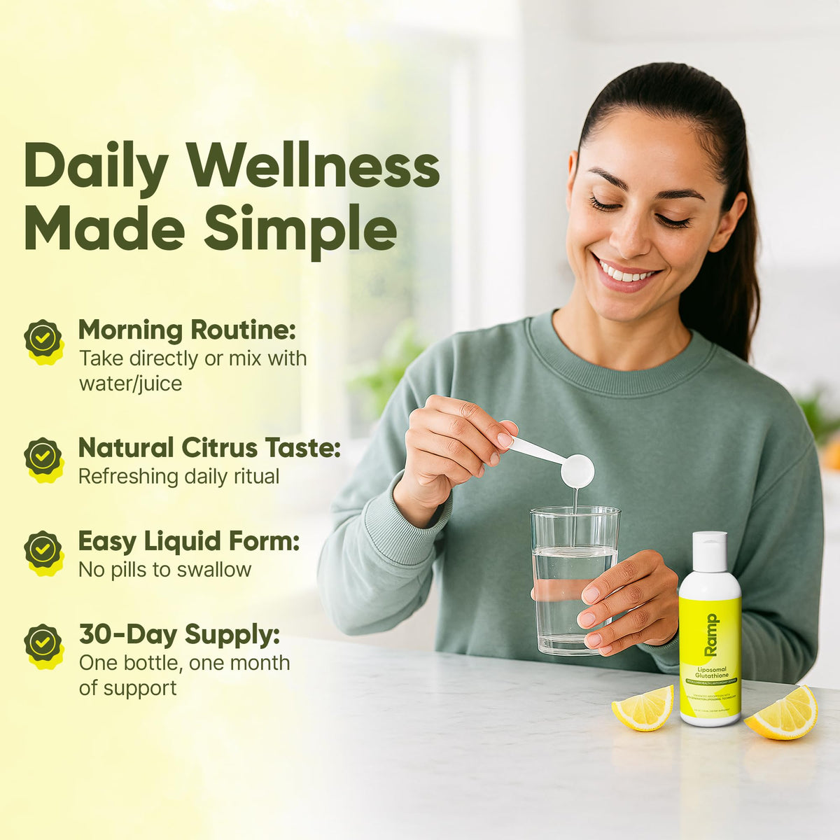 Flacon ouvert de Glutathione Liposomal avec liquide