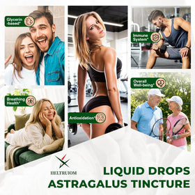 Flacon ouvert de gouttes liquides d'astragale avec pipette