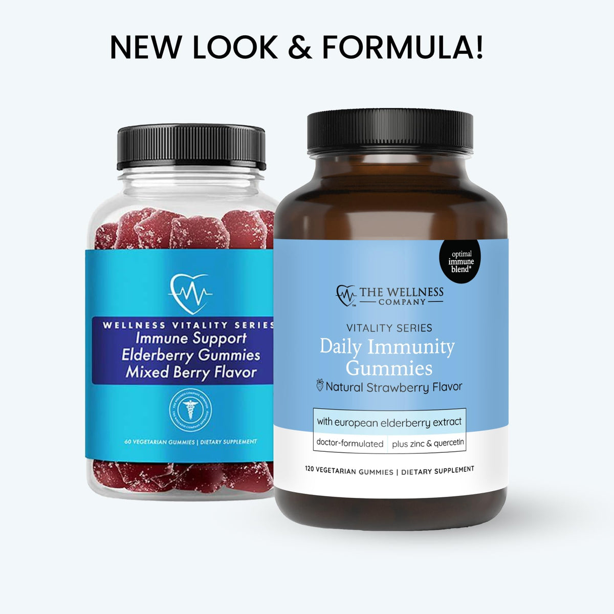 Flacon ouvert de gummies de soin quotidien The Wellness Company