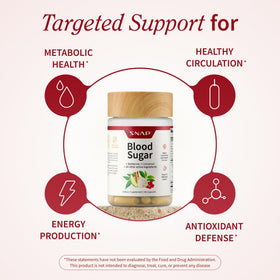 Flacon ouvert de Snap Supplements Mélange de Sucre Sanguin montrant les capsules