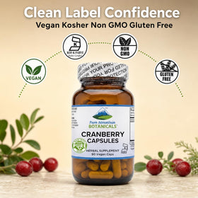 Flacon ouvert montrant les capsules de canneberge