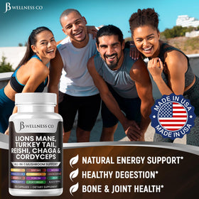 Flacon ouvert montrant les capsules de Lion's Mane