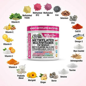 Flacon ouvert montrant les capsules de multivitamines methylées