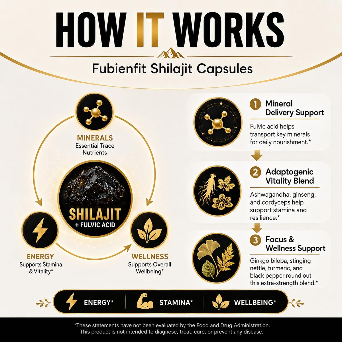 Flacon ouvert montrant les Capsules de Shilajit Fubienfit