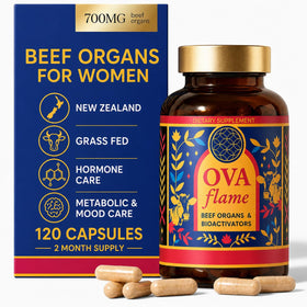 Flacon OVA flame de complément alimentaire de foie de boeuf bio 120 capsules