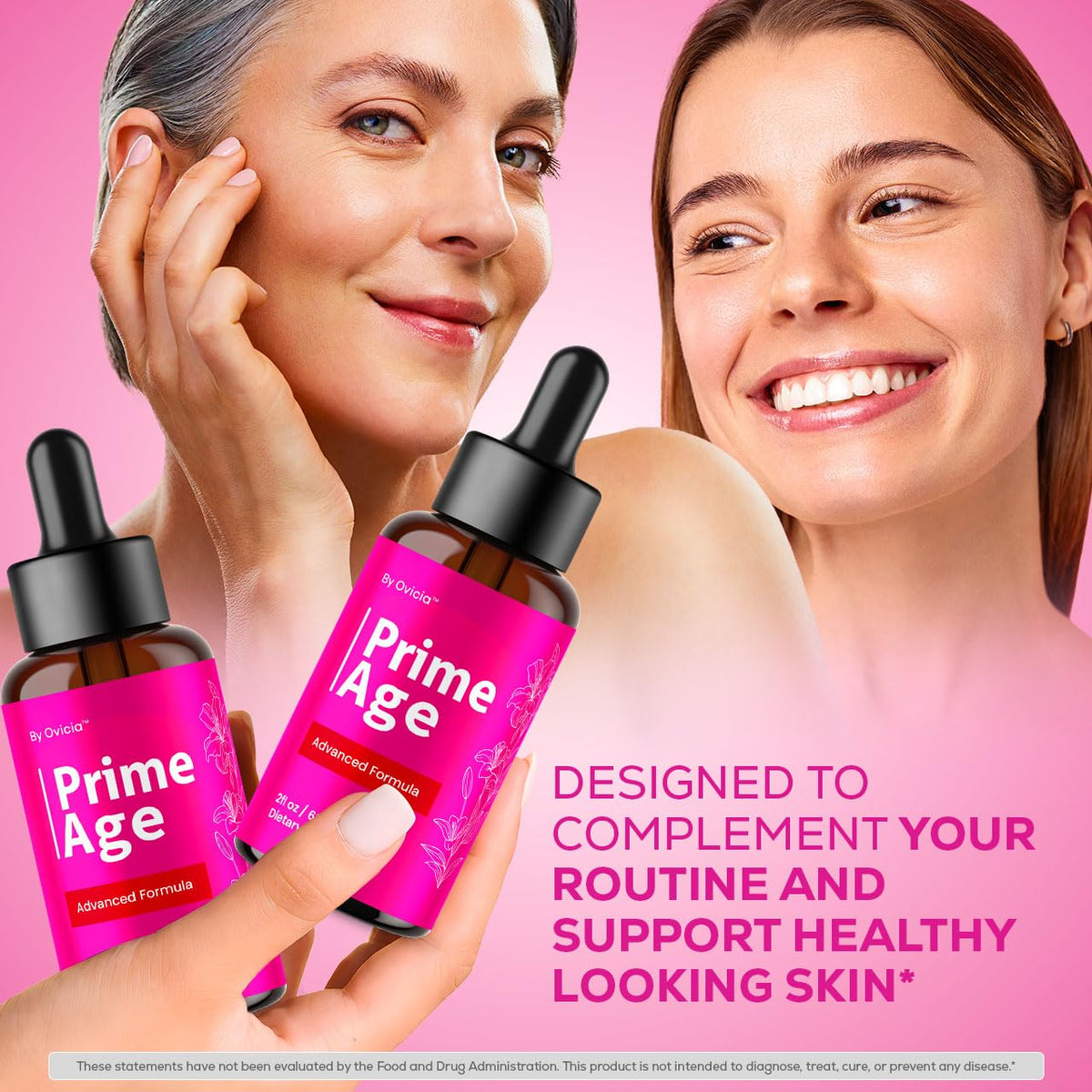 Flacon OVICIA Age Drops 170g avec étiquette visible