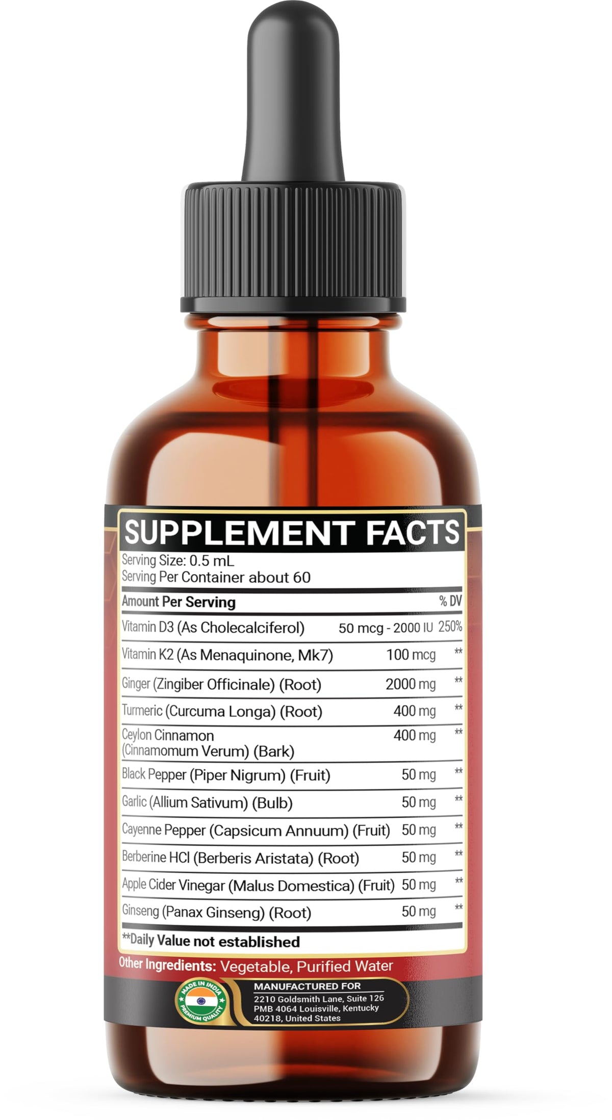 Flacon Penhoment Extrait Liquide de Gingembre 11 en 1 sur une table en bois
