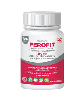 Flacon Pharmaris Ferofit contenant 100 comprimés de fer