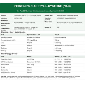 Flacon PRISTINE'S NAC 600mg ouvert avec capsules visibles