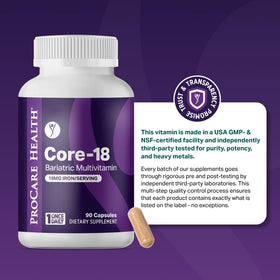 Flacon ProCare Health Multivitamine Bariatrique avec gélules à l'intérieur