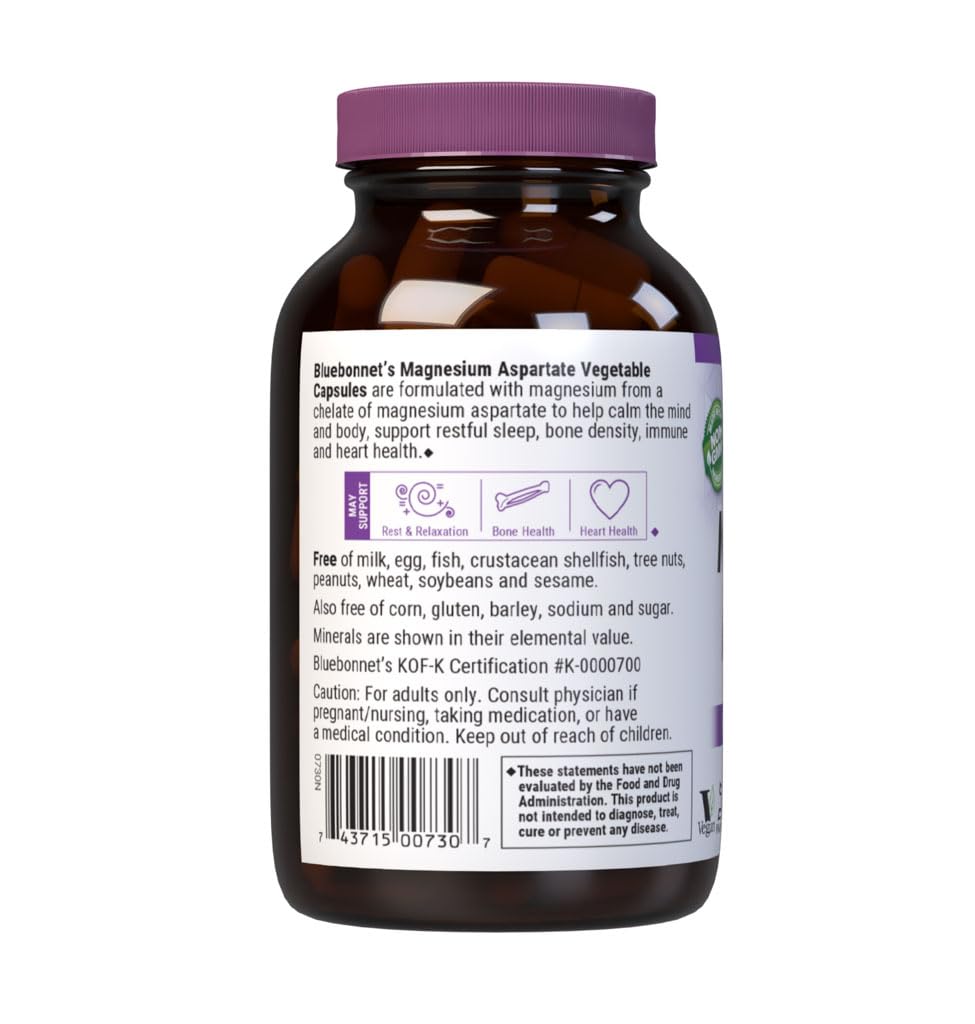 Flacon recyclable de BlueBonnet Magnésium 400 mg avec capsules à l'intérieur