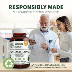 Flacon recyclé de Calcium Magnésium Zinc avec vitamines