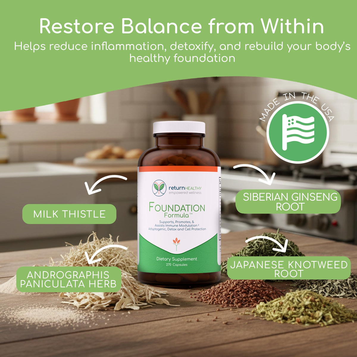 Flacon Return Healthy Foundation Formula avec étiquette