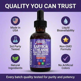 Flacon Saffran 4oz sur un fond naturel