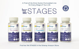 Flacon SOLARAY avec bouchon ouvert montrant les capsules