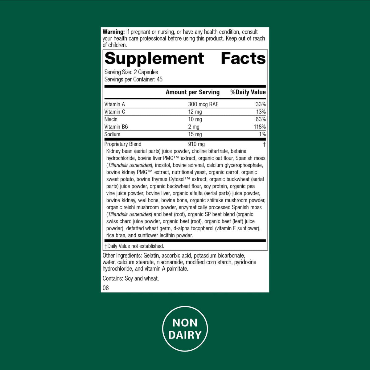 Flacon Standard Process Albaplex avec capsules