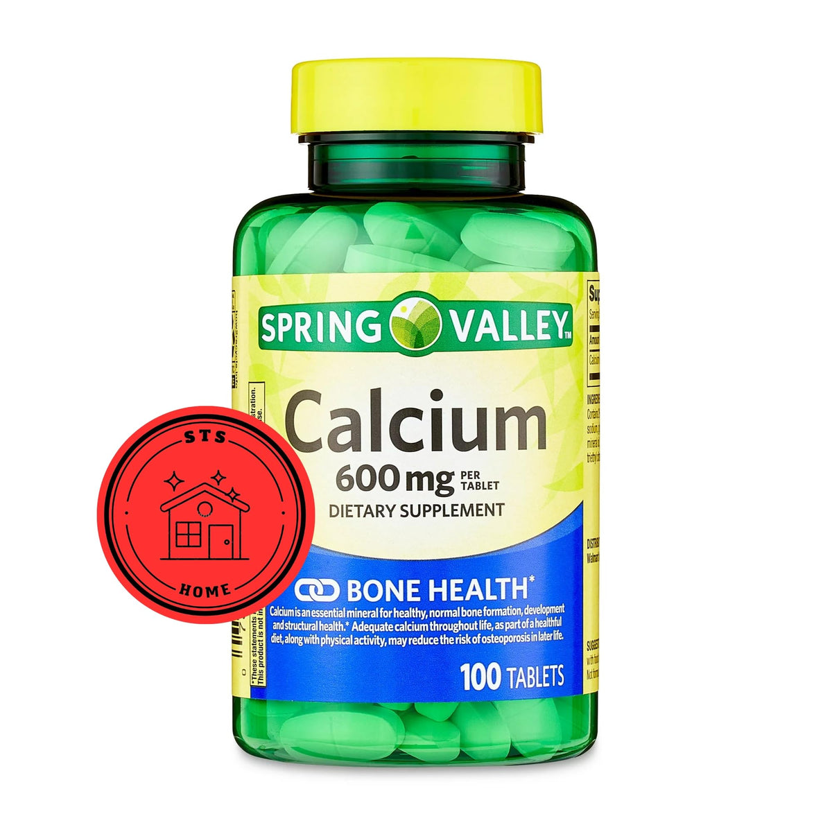 Flacon STS Home Complément Alimentaire Calcium 600 mg, 100 comprimés