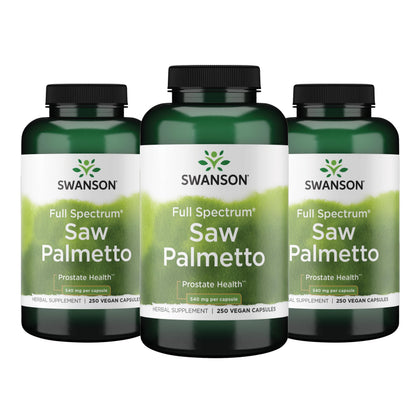 Flacon Swanson Saw Palmetto 540 mg 250 capsules végétales vue de face