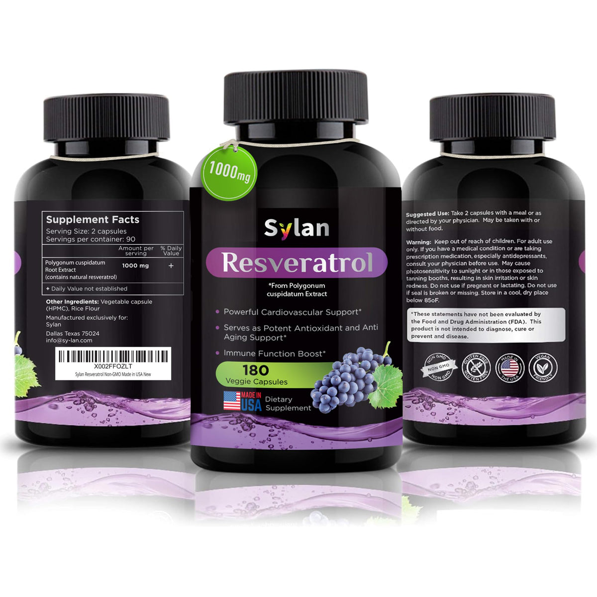 Flacon SYLAN de complément alimentaire avec capsules sur une table