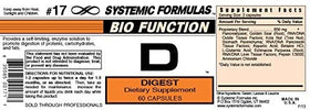 Flacon Systemic Formulas Bio Function #17 D avec une cuillère