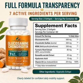 Flacon TheraSuva Complex Glucosamine avec étiquette visible