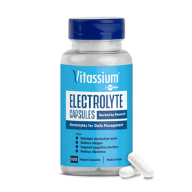 Flacon transparent de capsules Vitassium électrolytes 100ct
