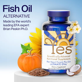 Flacon ULTIMATE EFAs Omega 3-6-9 avec capsules à l'intérieur