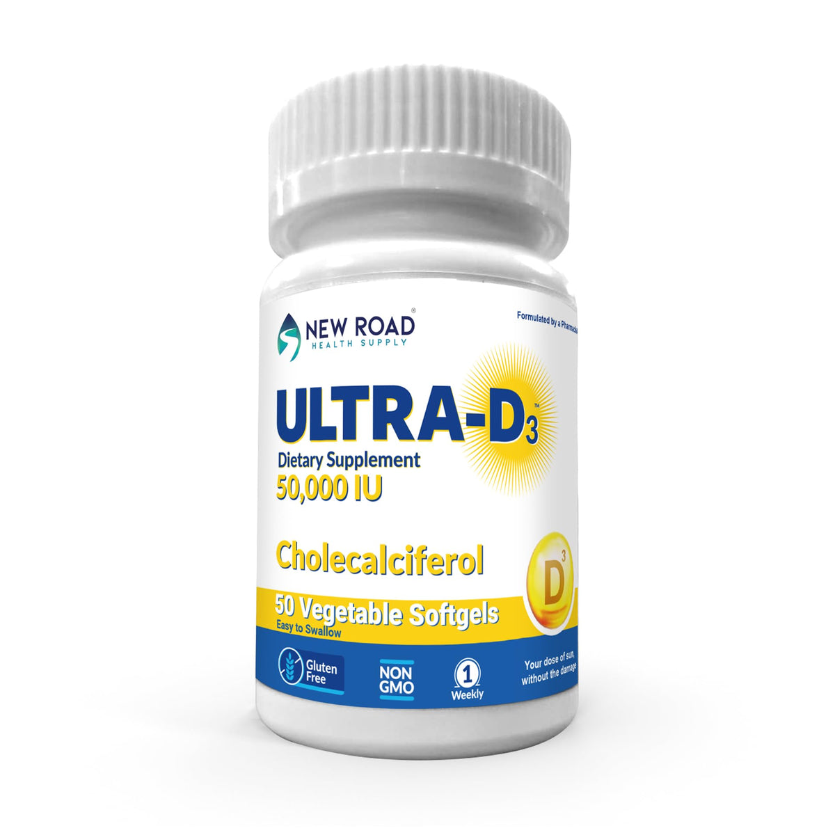 Flacon ULTRA-D3 de 50 gélules de vitamine D3 50 000 UI