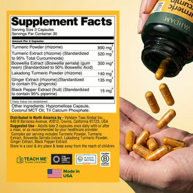 Flacon VAHDAM Curcuma sur fond naturel