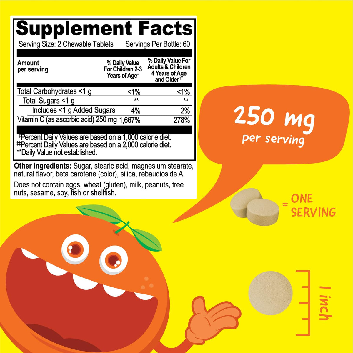 Flacon VitaWorks Vitamine C Enfants 120 comprimés avec étiquette